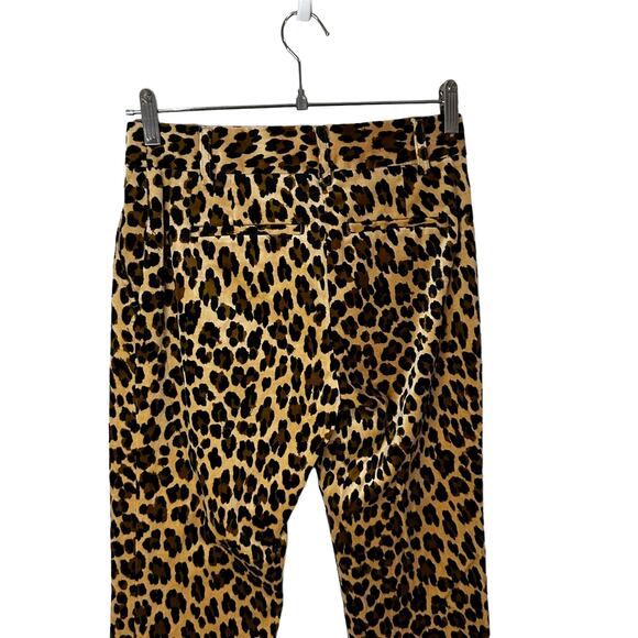 FRAME Denim New Women's Mini Boot High Rise Cheetah Print Velvet Pants Sz 0 Edgy - Picture 7 of 11